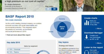หน้าเว็บ "รายงานประจำปี" ของ BASF