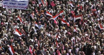 ภาพการชุมนุมประท้วงในเยเมน