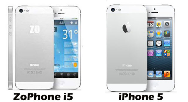ความแตกต่างระหว่าง ZoPhone i5 และ iPhone 5 ที่มาภาพ : http://www.arip.co.thnews.phpid=416048