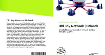 หนังสือเรื่อง Old Boy Network (Finland) ของ Delmar Thomas C Stuart หนังสือที่สะท้อนภาพการคอร์รัปชั่นในสังคมโปร่งใสของประเทศฟินแลนด์ เมื่อความสัมพันธ์ส่วนตัวมีอิทธิพลต่อการตัดสินใจใช้อำนาจรัฐซึ่งเป็นเรื่องของส่วนรวม ที่มาภาพ : https://www.morebooks.de