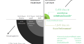 มูลค่าการอุดหนุนพลังงานชนิดต่างๆ โดยรัฐไทย ในปี 2555