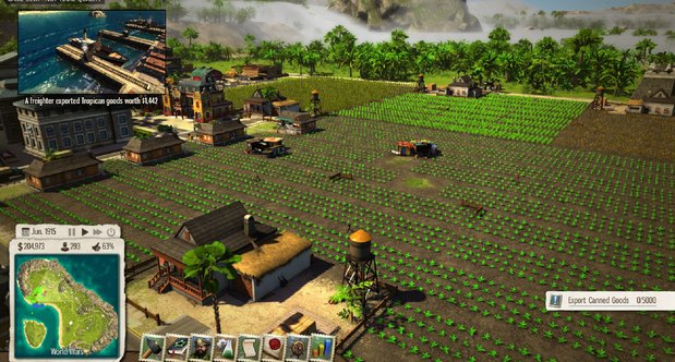 การพัฒนาเศรษฐกิจใน Tropico 5 เริ่มต้นจากการส่งออกผลผลิตทางการเกษตร