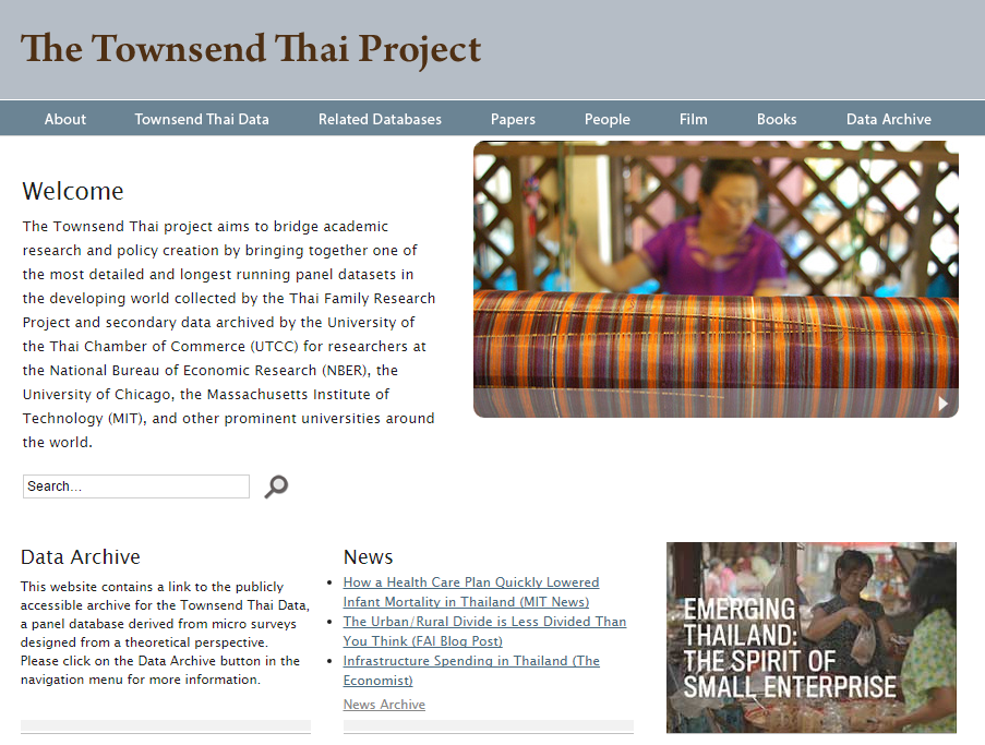 เว็บไซต์ Townsend Thai Project http://cier.uchicago.edu/