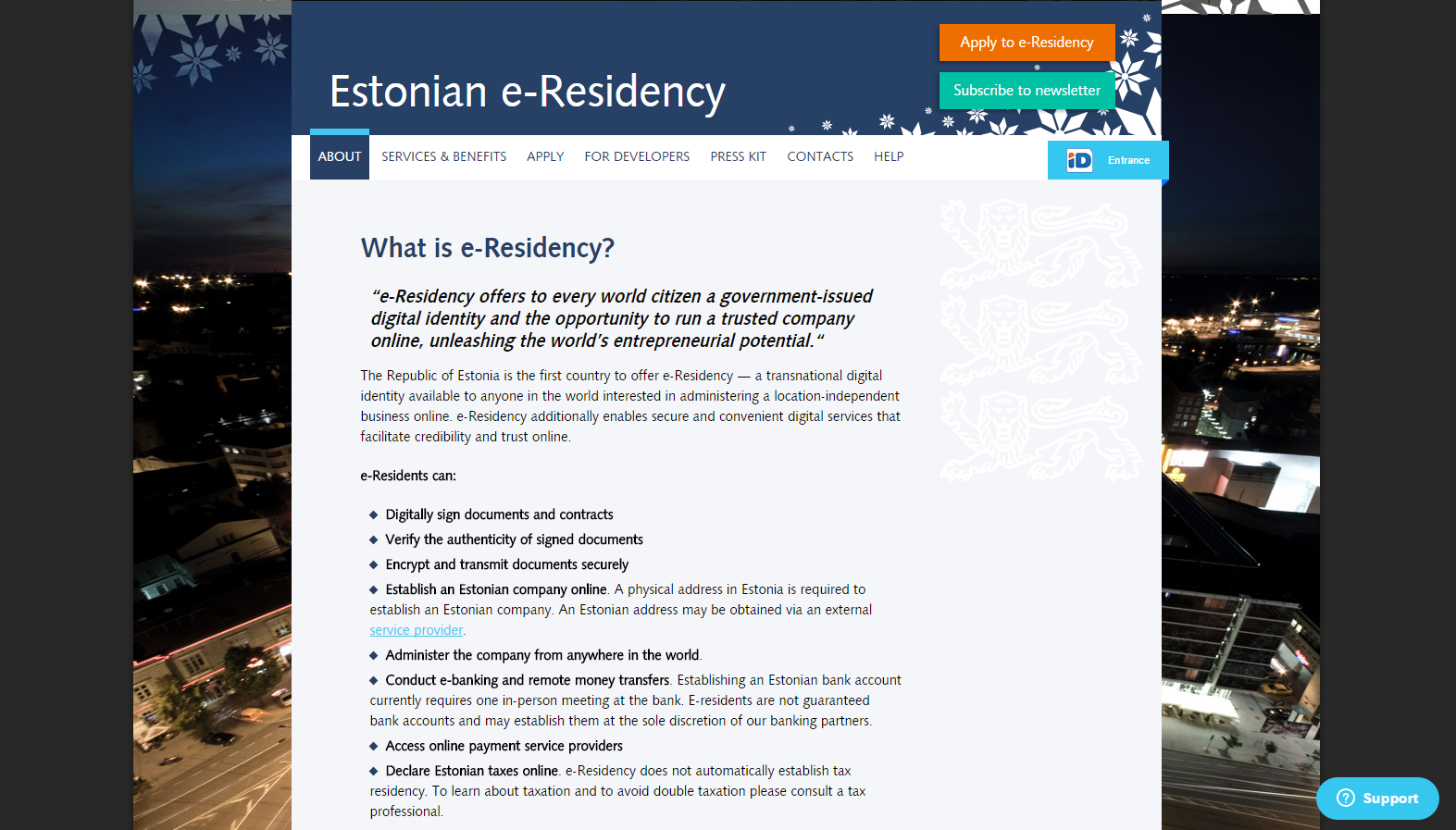 เว็บโครงการ e-Residency