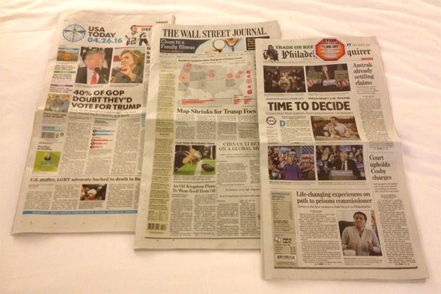 หนังสือพิมพ์อเมริกันหลายๆ ฉบับถูกหาว่าเลือกข้างในช่วงเลือกตั้งประธานาธิดี ?