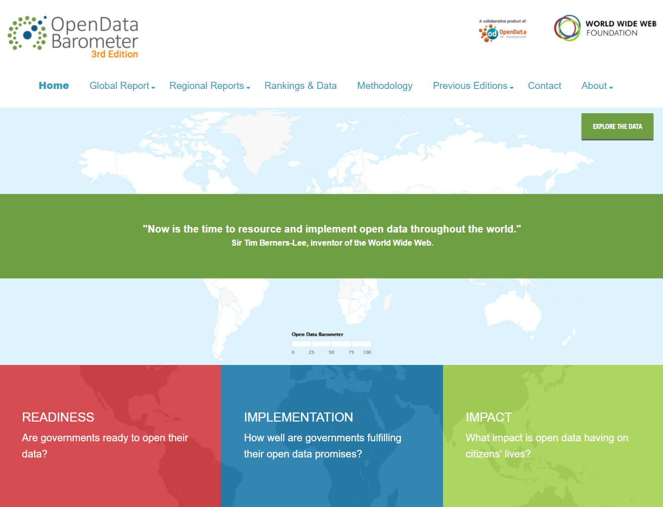 หน้าเว็บ Open Data Barometer