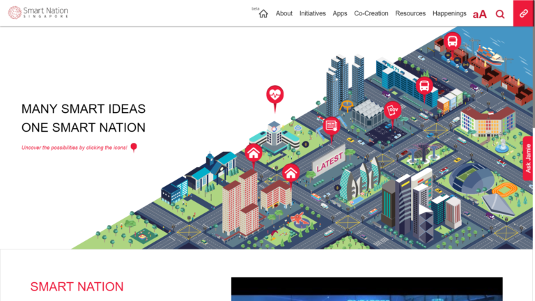 หน้าเว็บ Smart Nation ของสิงคโปร์